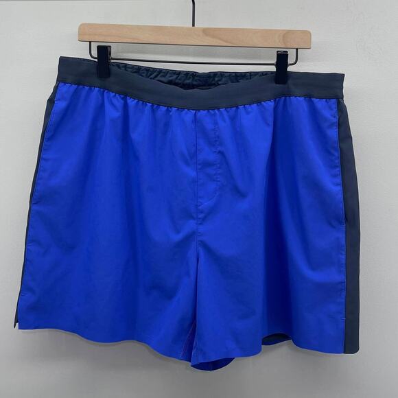 Peloton Blue/Navy Brief Lined Shorts Mens XL 5” Length Drawstring w/Pockets - Picture 1 of 5